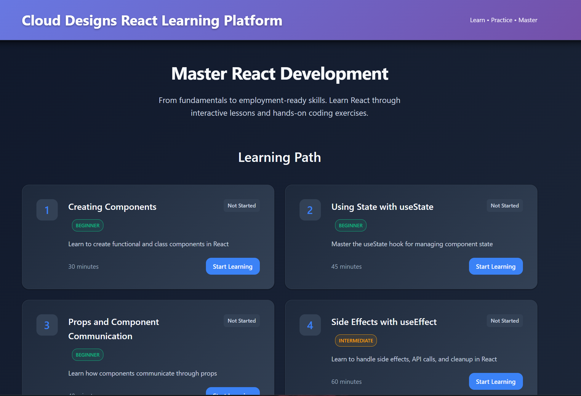  React Study Application